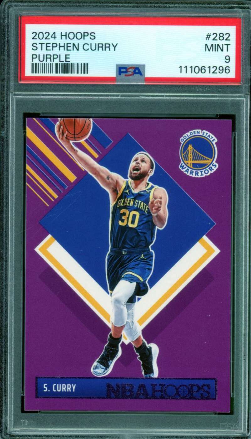 Stephen Curry Card 2024-25 Hoops Purple (pop 1) #282 PSA 9 Image 1