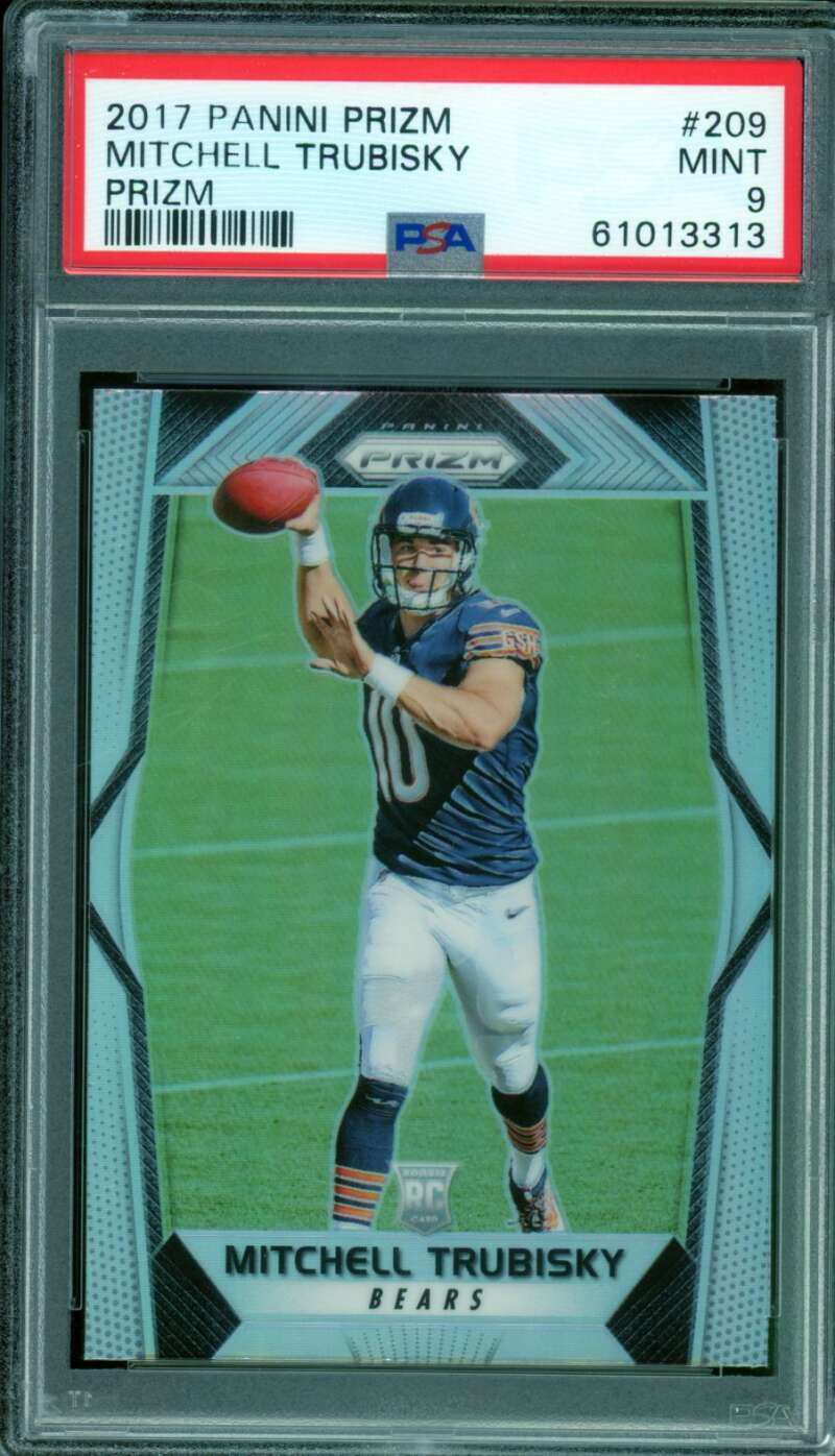 Mitchell Trubisky Rookie Card 2017 Panini Prizm Prizms #209 PSA 9 Image 1