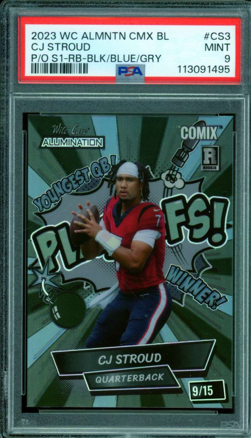 C.J. Stroud Rookie 2023 WC Alumni Comix S1 Blue/Black/Grey (9/15) #CS3 PSA 8 Image 1