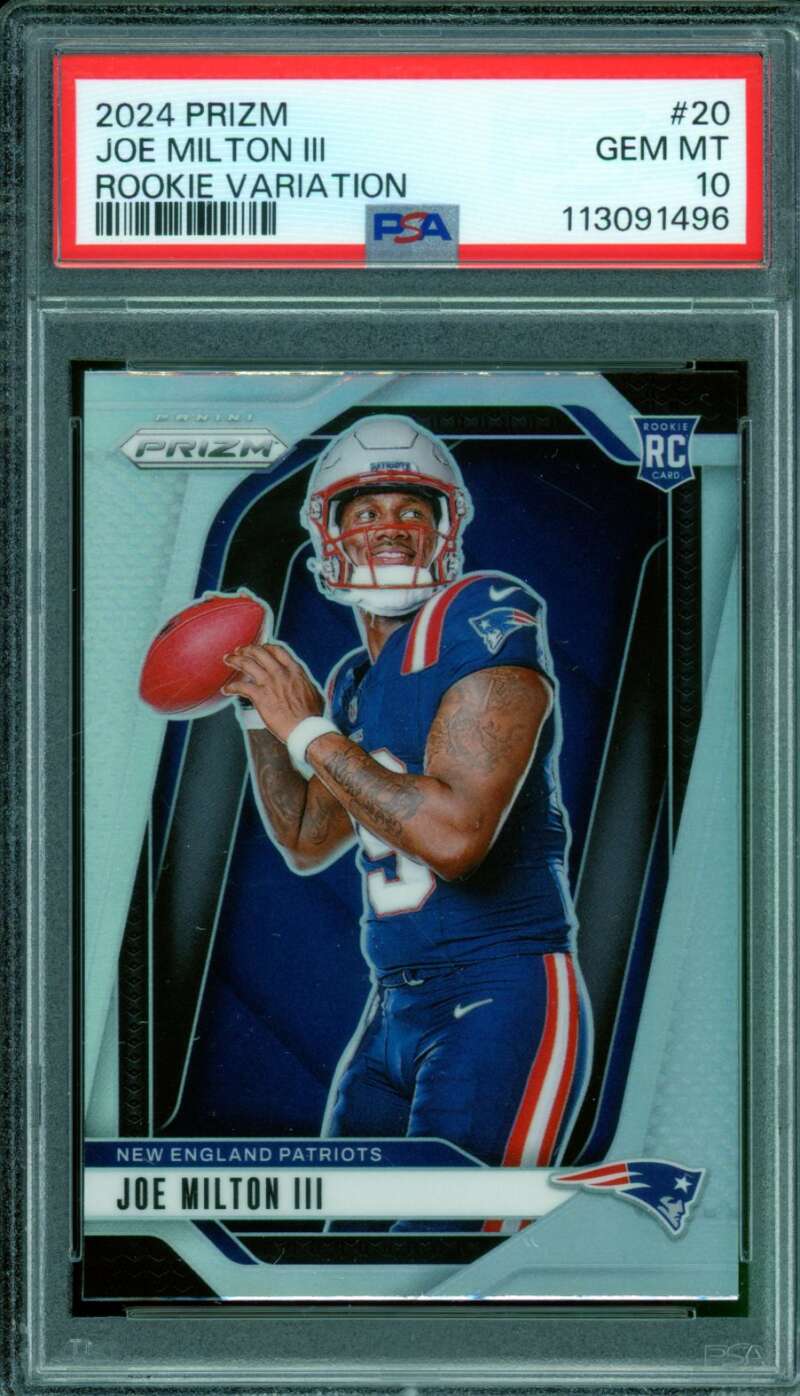 Joe Milton III Rookie 2024 Prizm Rookie Variation #20 PSA 10 Image 1