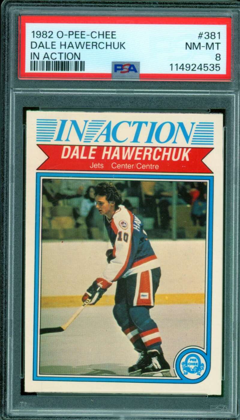 Dale Hawerchuk Card 1982-83 O-Pee-Chee #381 PSA 8 Image 1