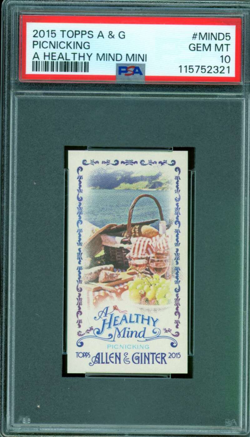 Gem A Healthy Mind Card 2015 Topps Allen Ginter Mini (pop 1) #Mind5 PSA 10 Image 1
