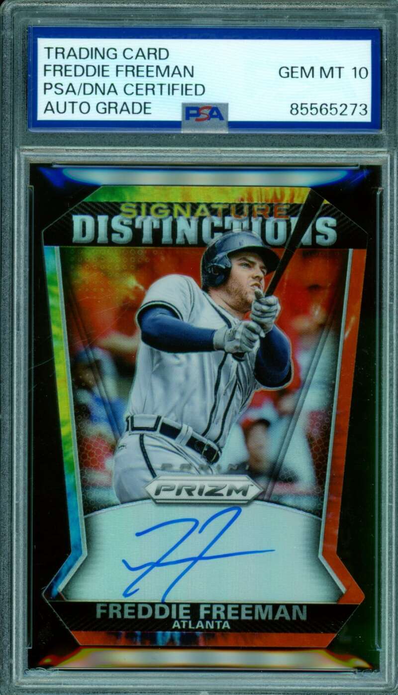Freddie Freeman 2015 Panini Prizm Signature Distinctions DC Dyed #5 PSA/DNA 10 Image 1