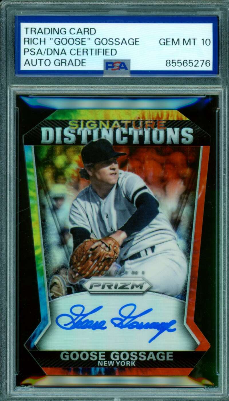 Rich Gossage 2015 Panini Prizm Signature Distinctions DC Dyed #10 PSA/DNA 10 Image 1