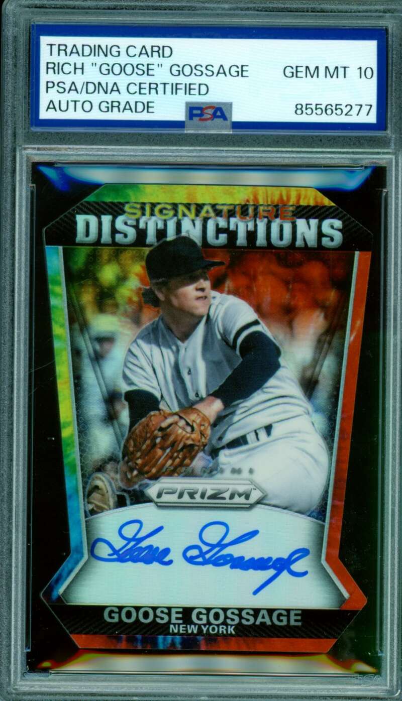 Rich Gossage 2015 Panini Prizm Signature Distinctions DC Dyed #10 PSA/DNA 10 Image 1