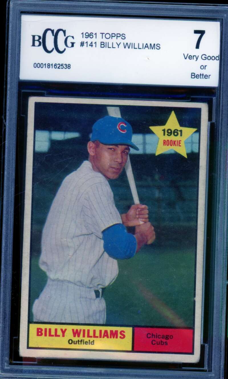 1961 Topps #141 Billy Williams Rookie Card BGS BCCG 7 Very Good+ Image 1