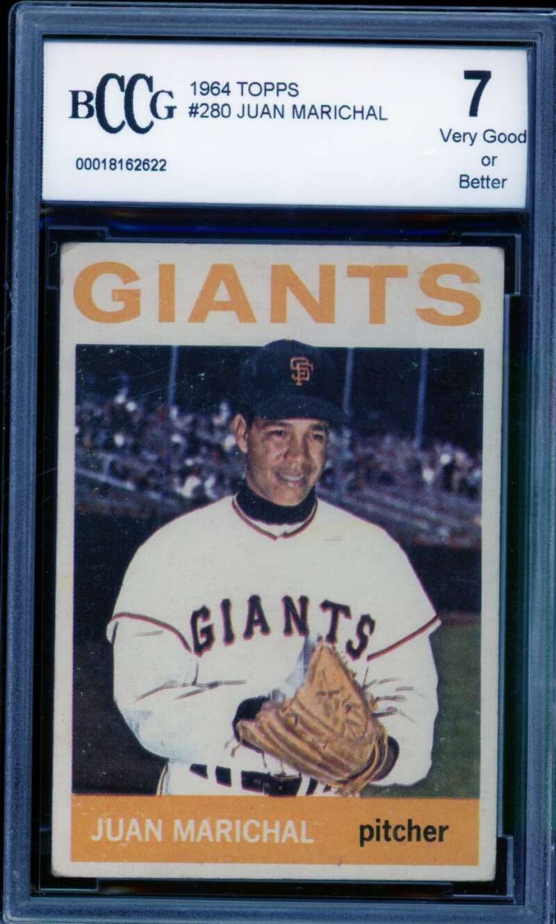 1964 Topps #280 Juan Marichal Card BGS BCCG 7 Very Good+ Image 1