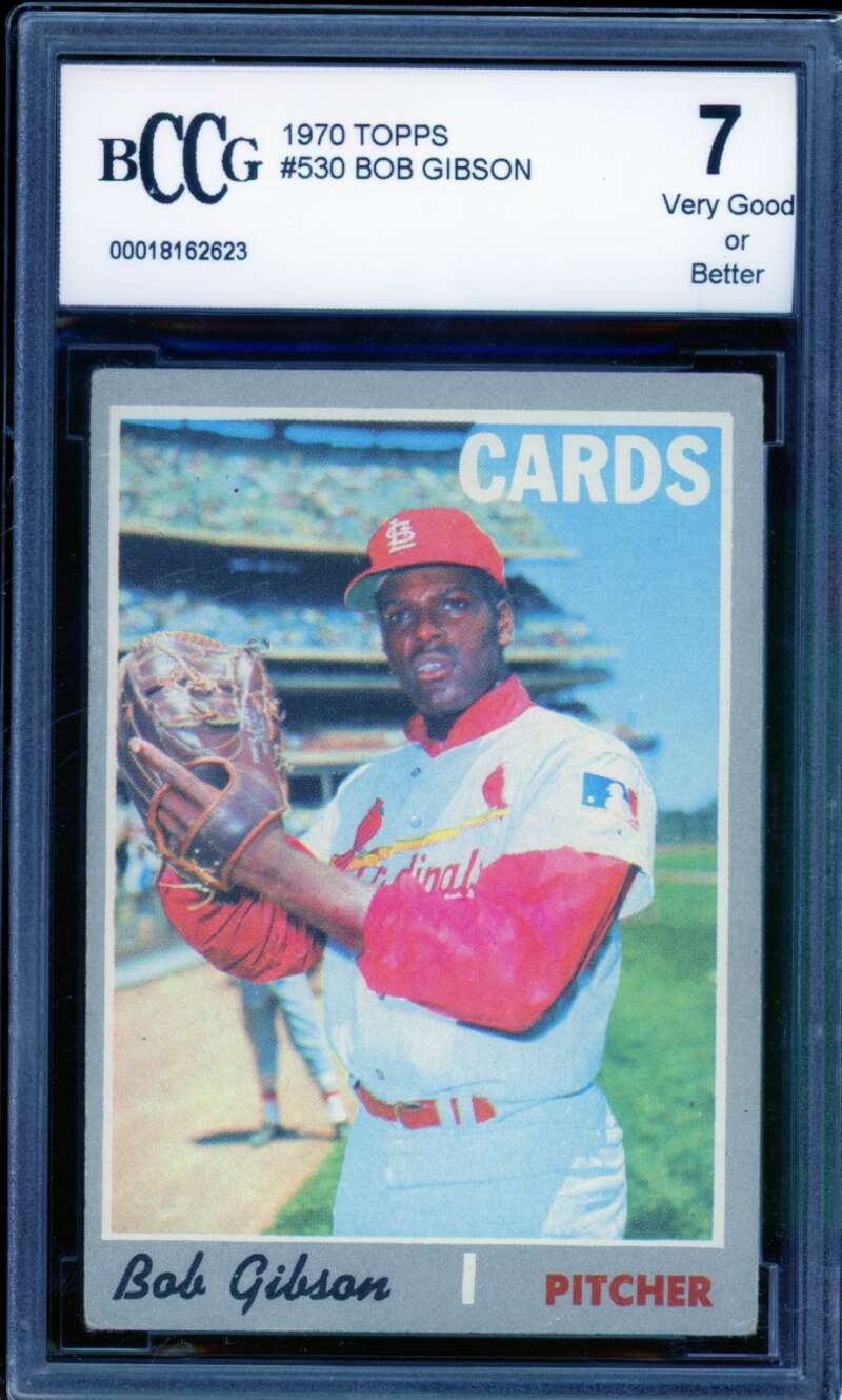 1970 Topps #530 Bob Gibson Card BGS BCCG 7 Very Good+ Image 1