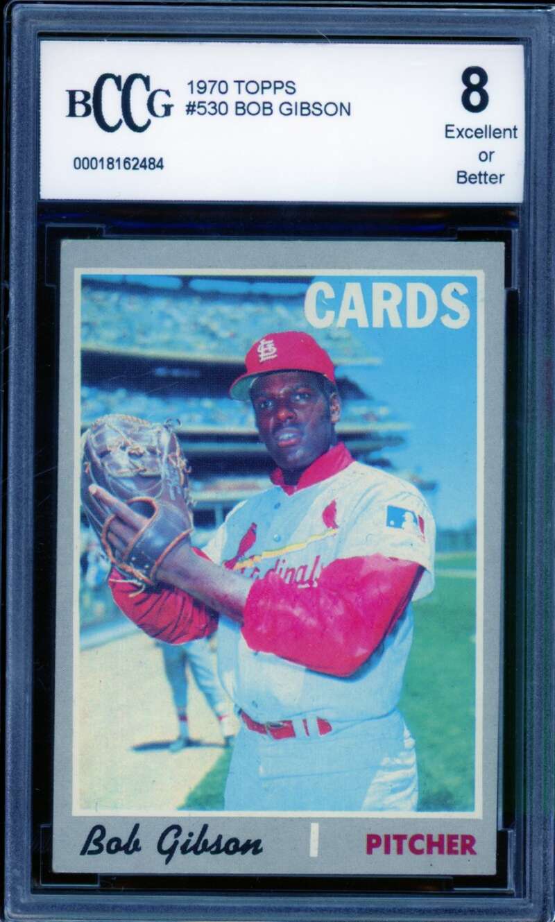 1970 Topps #530 Bob Gibson Card BGS BCCG 8 Excellent+ Image 1