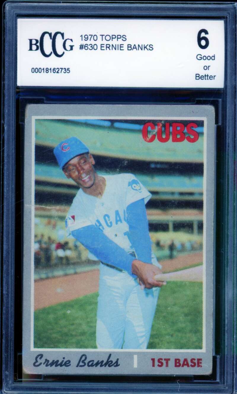 1970 Topps #630 Ernie Banks Card BGS BCCG 6 Good+ Image 1