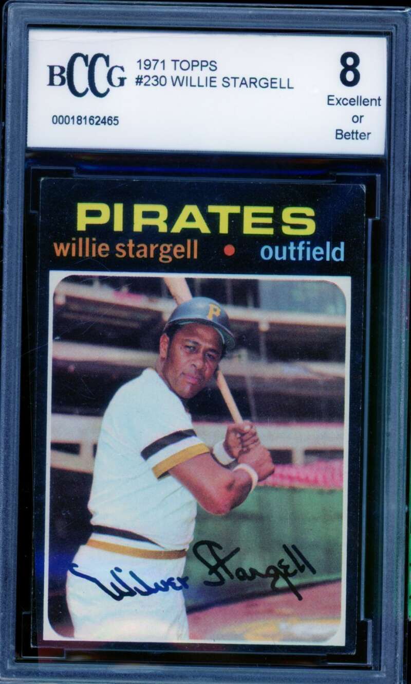 1971 Topps #230 Willie Stargell Card BGS BCCG 8 Excellent+ Image 1