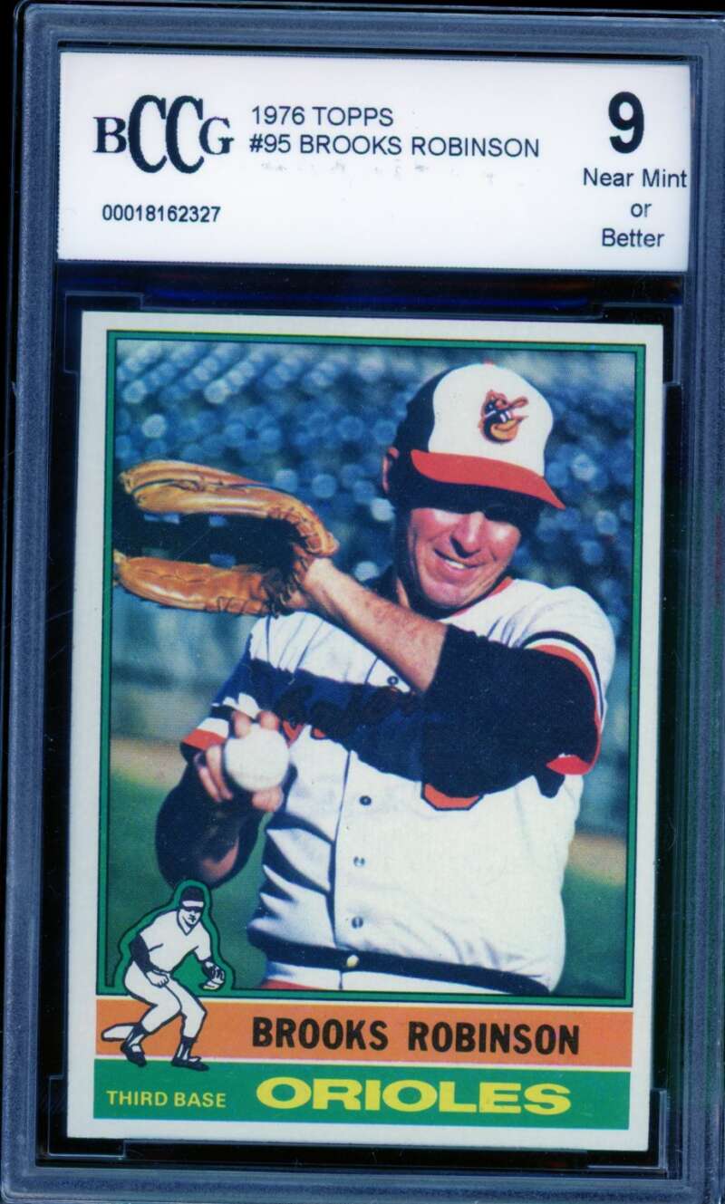 1976 Topps #95 Brooks Robinson Card BGS BCCG 9 Near Mint+ Image 1