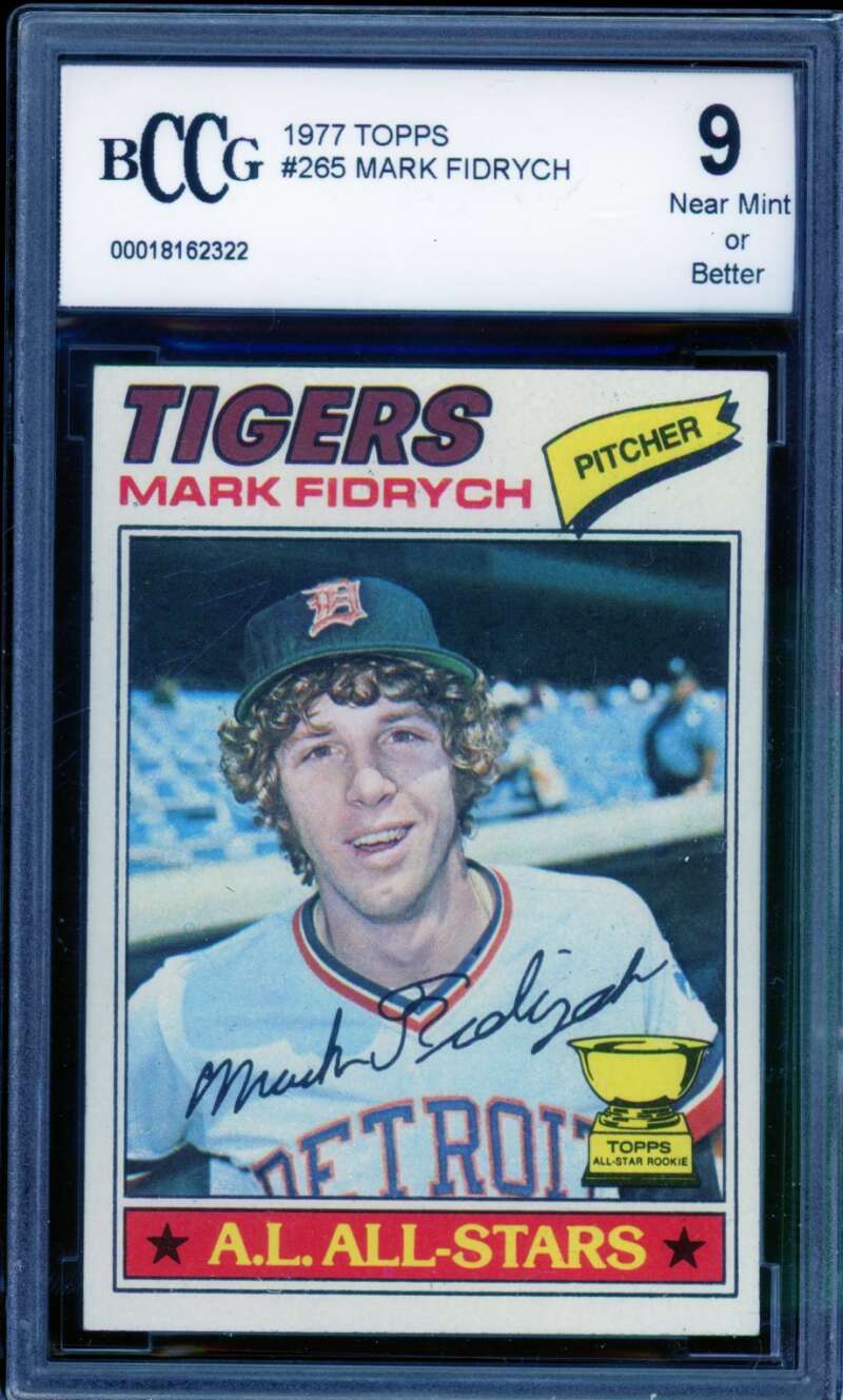 1977 Topps #265 Mark Fidrych Card BGS BCCG 9 Near Mint+ Image 1