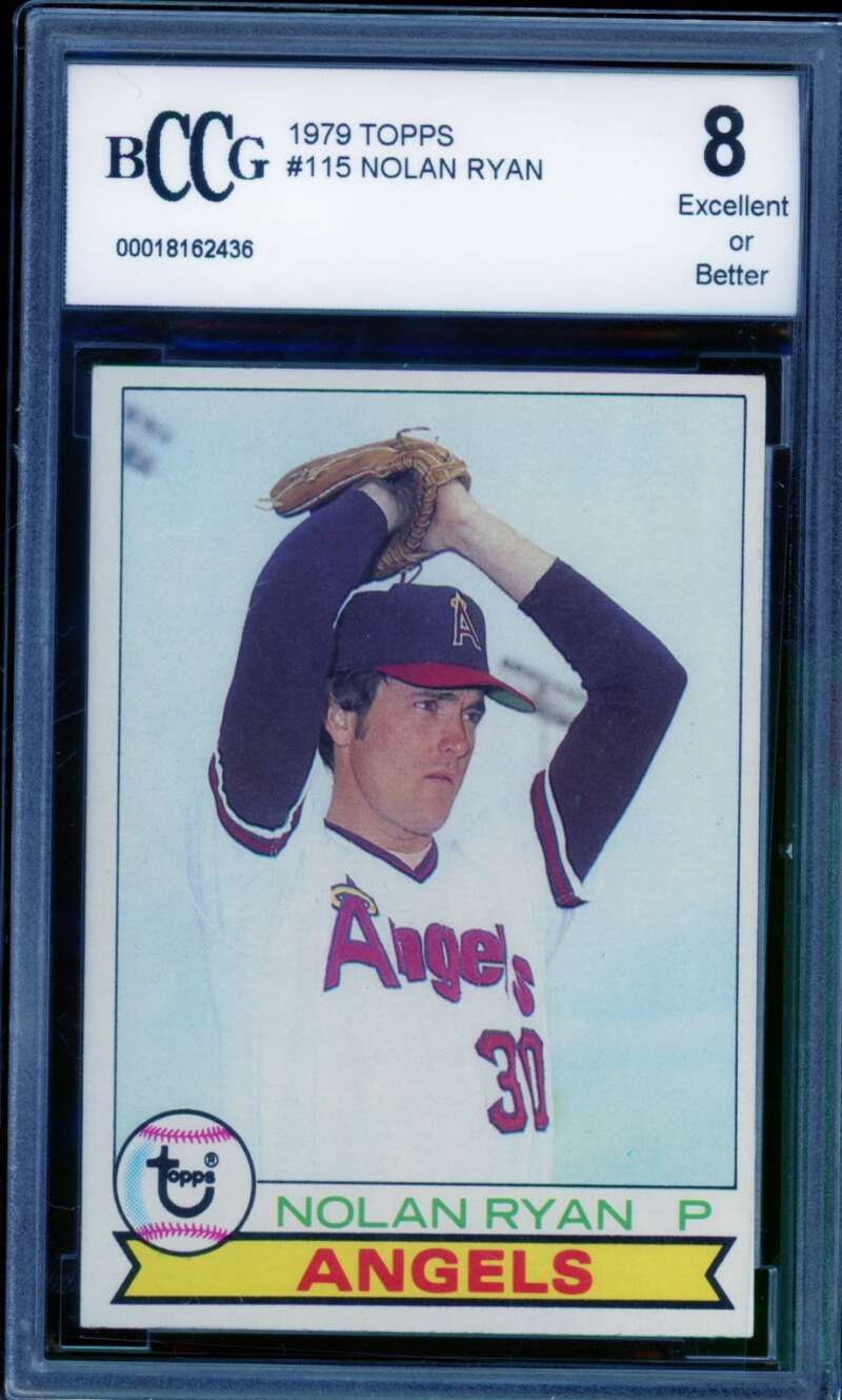 1979 Topps #115 Nolan Ryan Card BGS BCCG 8 Excellent+ Image 1