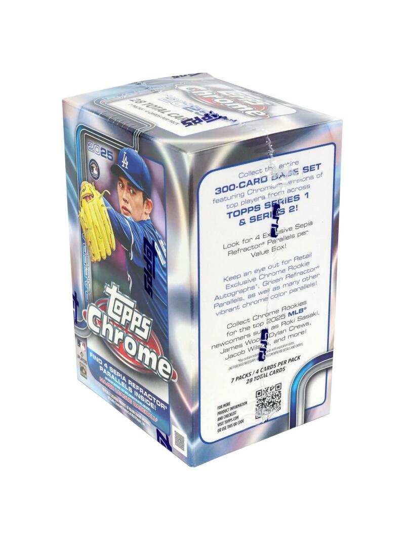 2025 Topps Chrome Baseball 7-Pack Blaster Box Image 2
