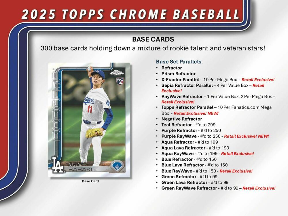 2025 Topps Chrome Baseball 7-Pack Blaster Box Image 4