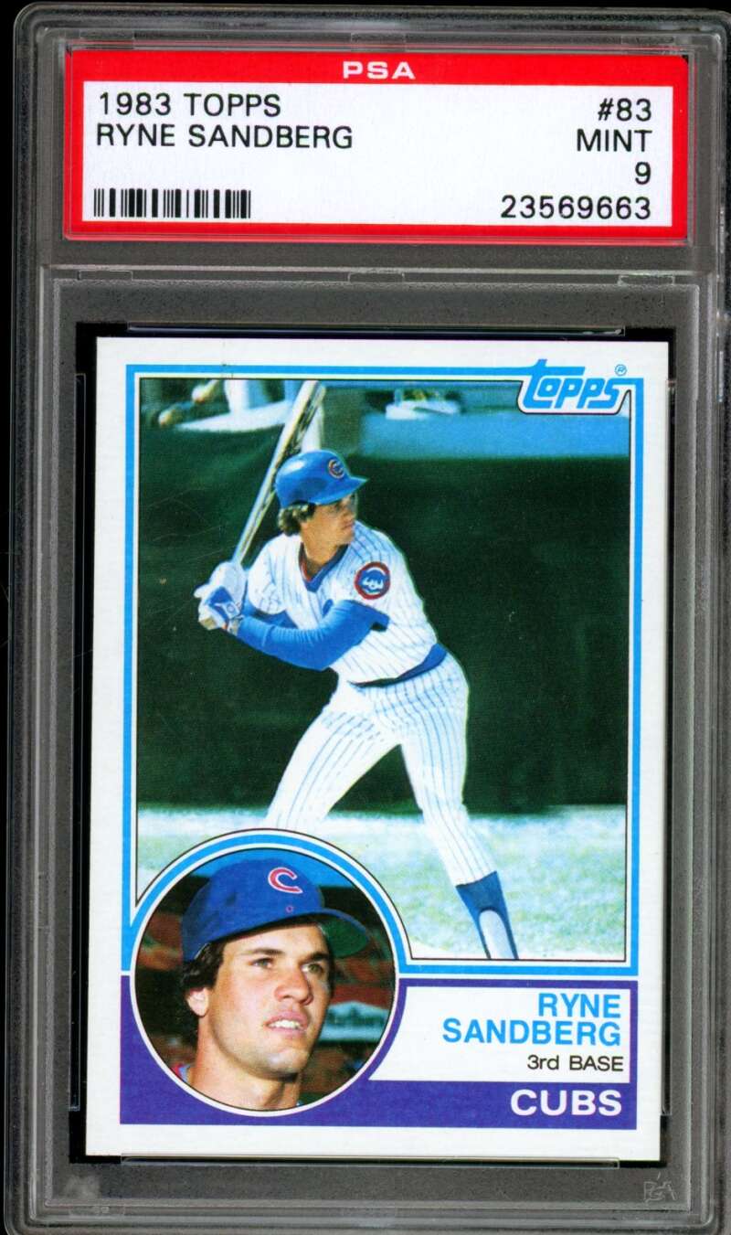 Ryne Sandberg Rookie Card 1983 Topps #83 PSA 9 Image 1