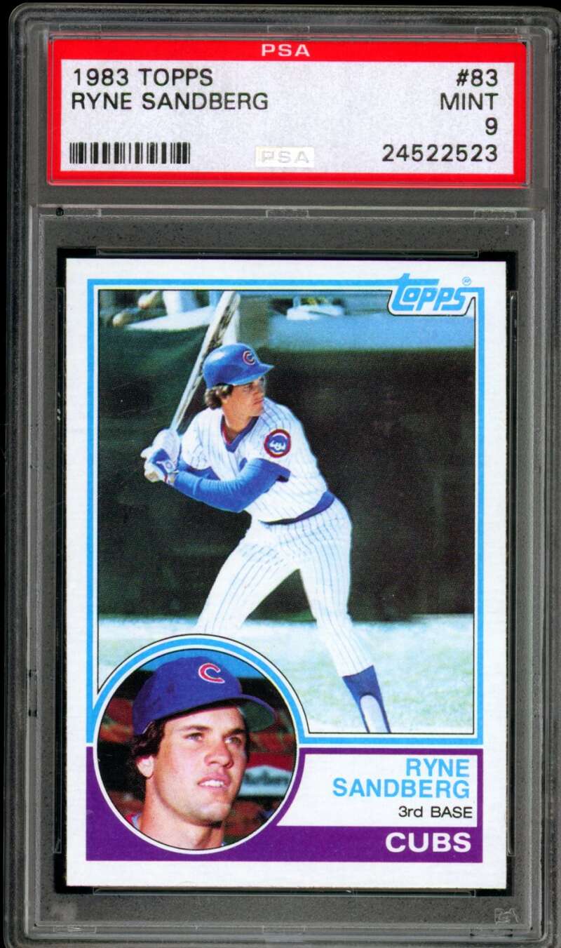 Ryne Sandberg Rookie Card 1983 Topps #83 PSA 9 Image 1