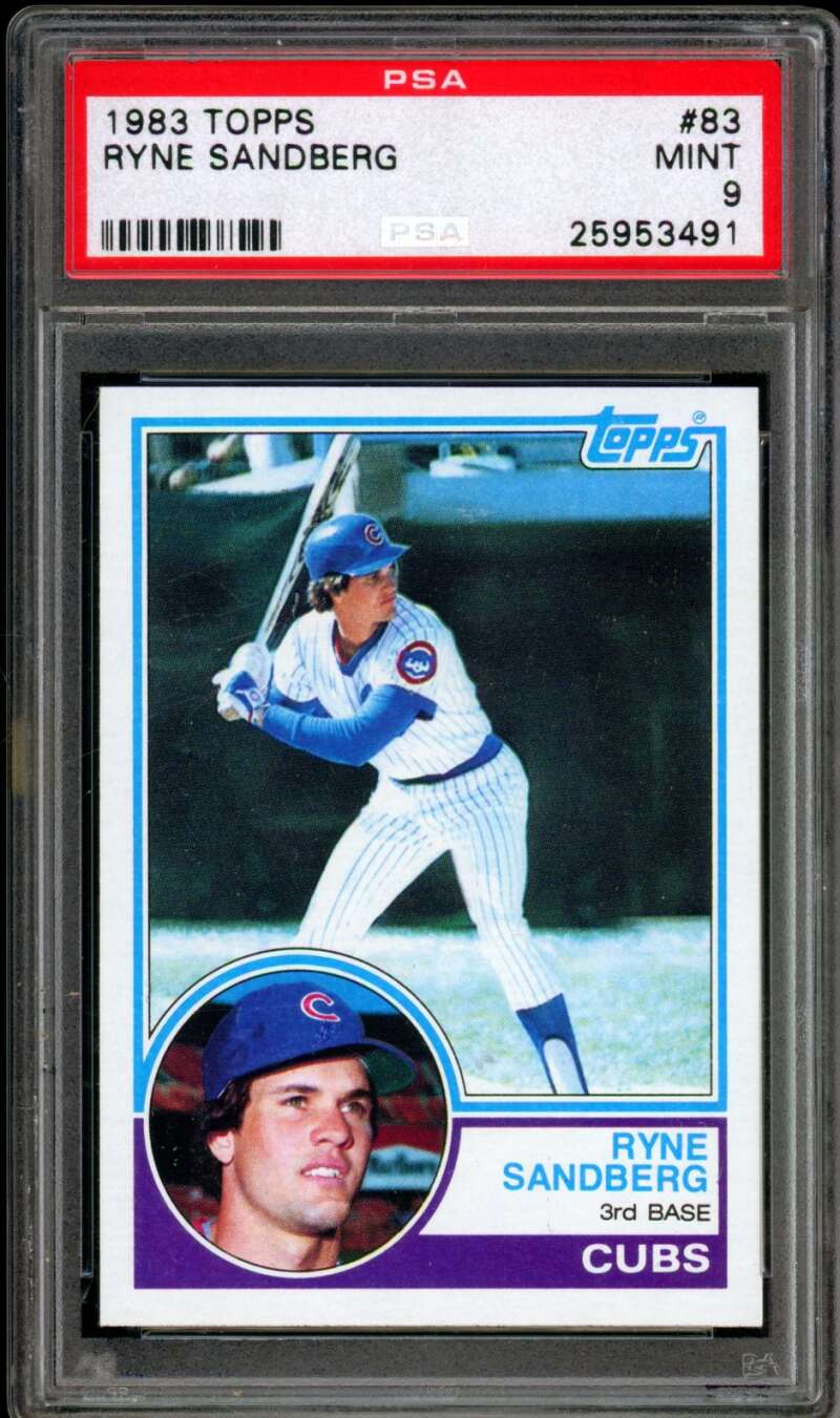 Ryne Sandberg Rookie Card 1983 Topps #83 PSA 9 Image 1