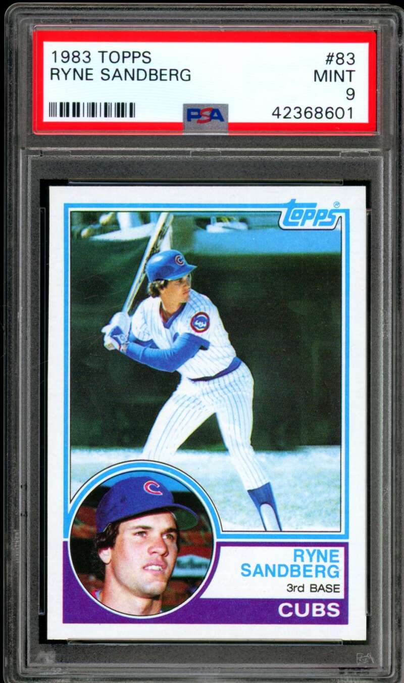 Ryne Sandberg Rookie Card 1983 Topps #83 PSA 9 Image 1