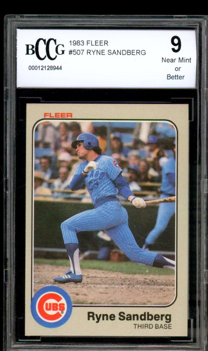 Ryne Sandberg Rookie Card 1983 Fleer #507 BGS BCCG 9 Image 1