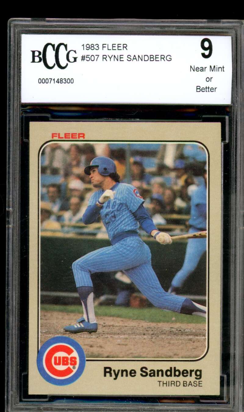Ryne Sandberg Rookie Card 1983 Fleer #507 BGS BCCG 9 Image 1