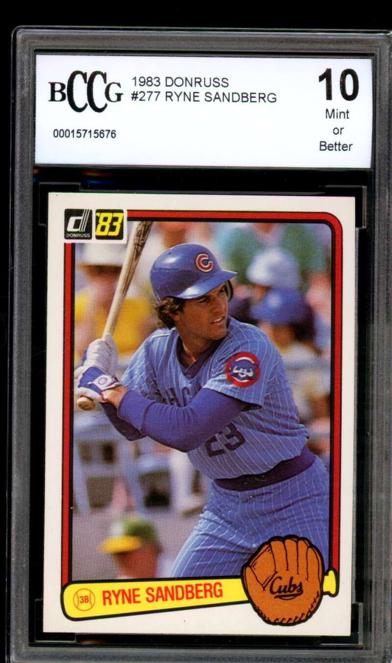 Ryne Sandberg Rookie Card 1983 Donruss #277 BGS BCCG 10 Image 1