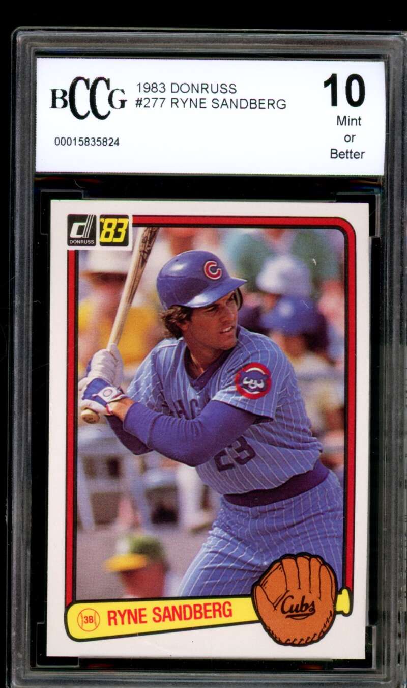 Ryne Sandberg Rookie Card 1983 Donruss #277 BGS BCCG 10 Image 1