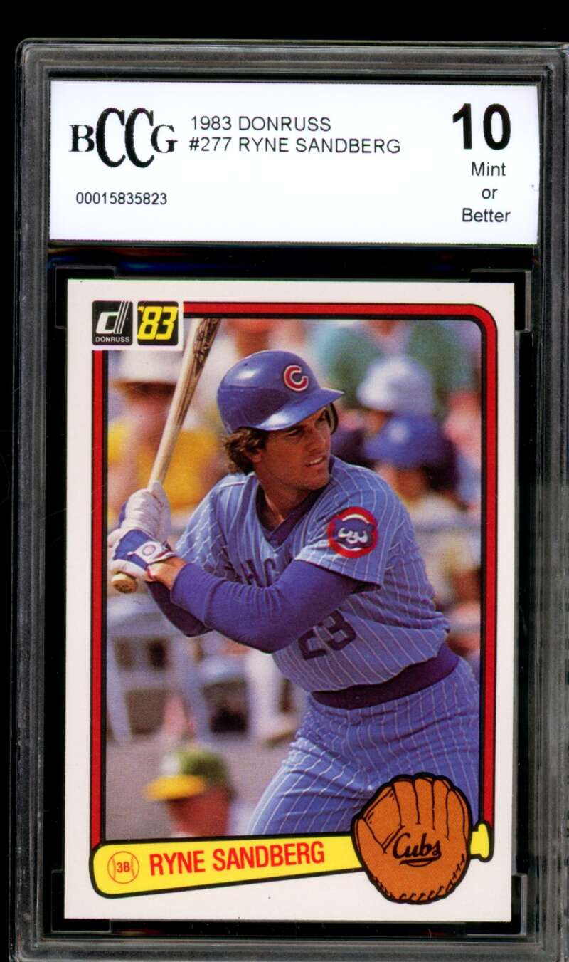 Ryne Sandberg Rookie Card 1983 Donruss #277 BGS BCCG 10 Image 1