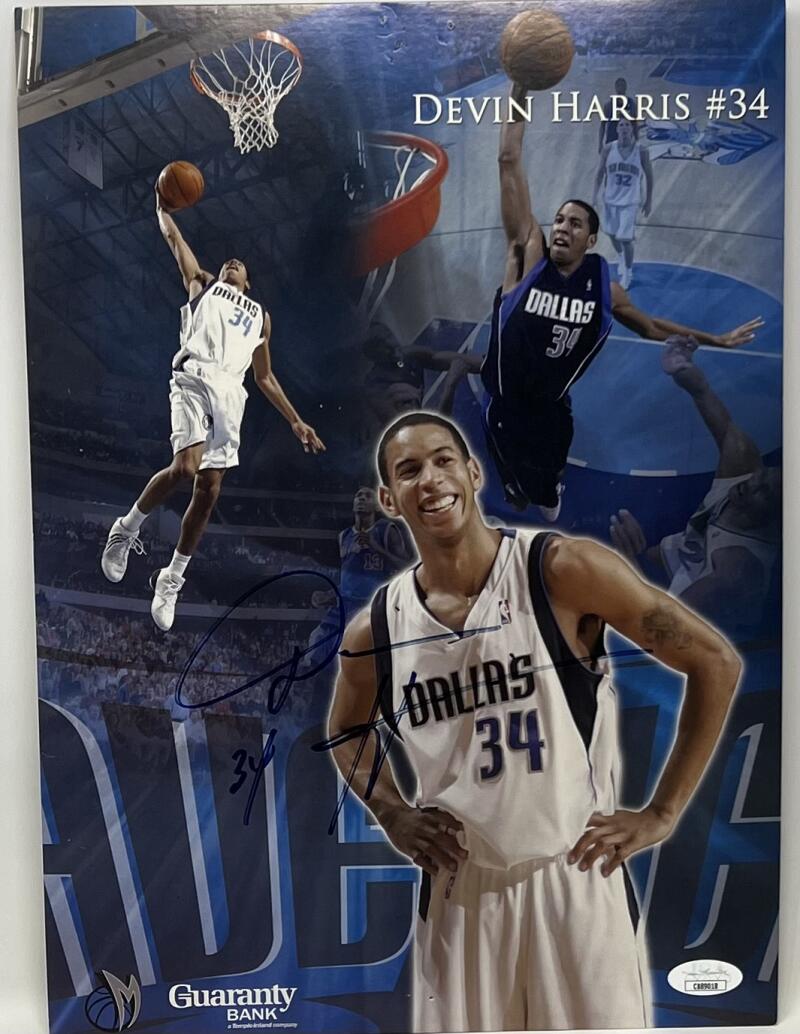 Devin Harris Mavericks Signed Autographed 10x13.5 Poster JSA Authentic Image 1
