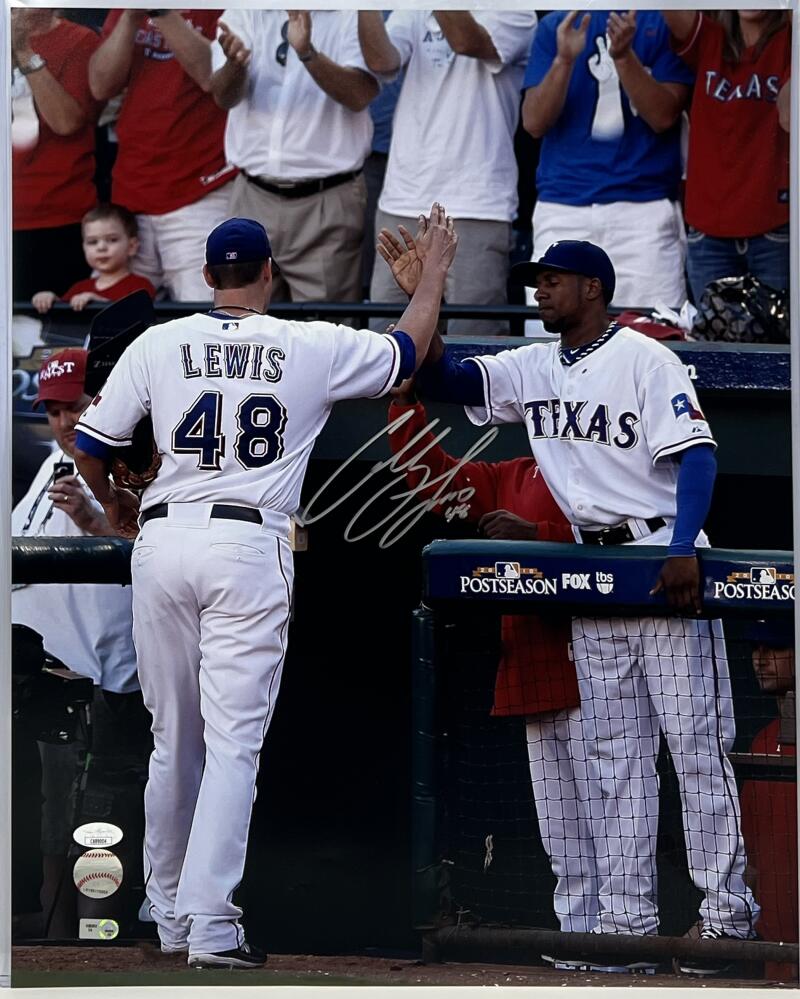 Colby Lewis Rangers Signed Autographed 16x20 Photo JSA Authentic Image 1
