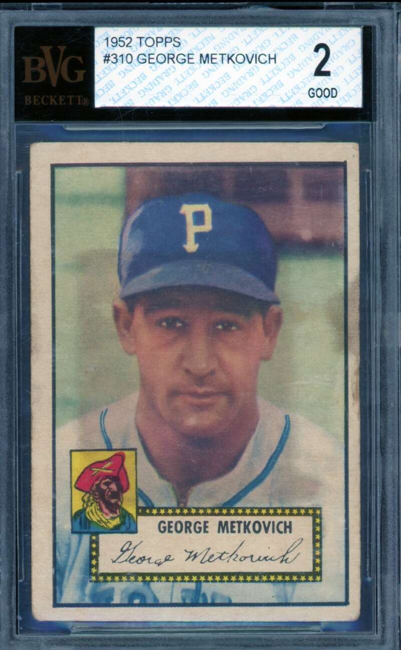 George Metkovich Card 1952 Topps #310 BGS 2 Image 1
