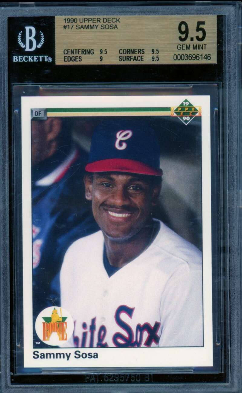 Sammy Sosa Rookie Card 1990 Upper Deck #17 BGS 9.5 Image 1