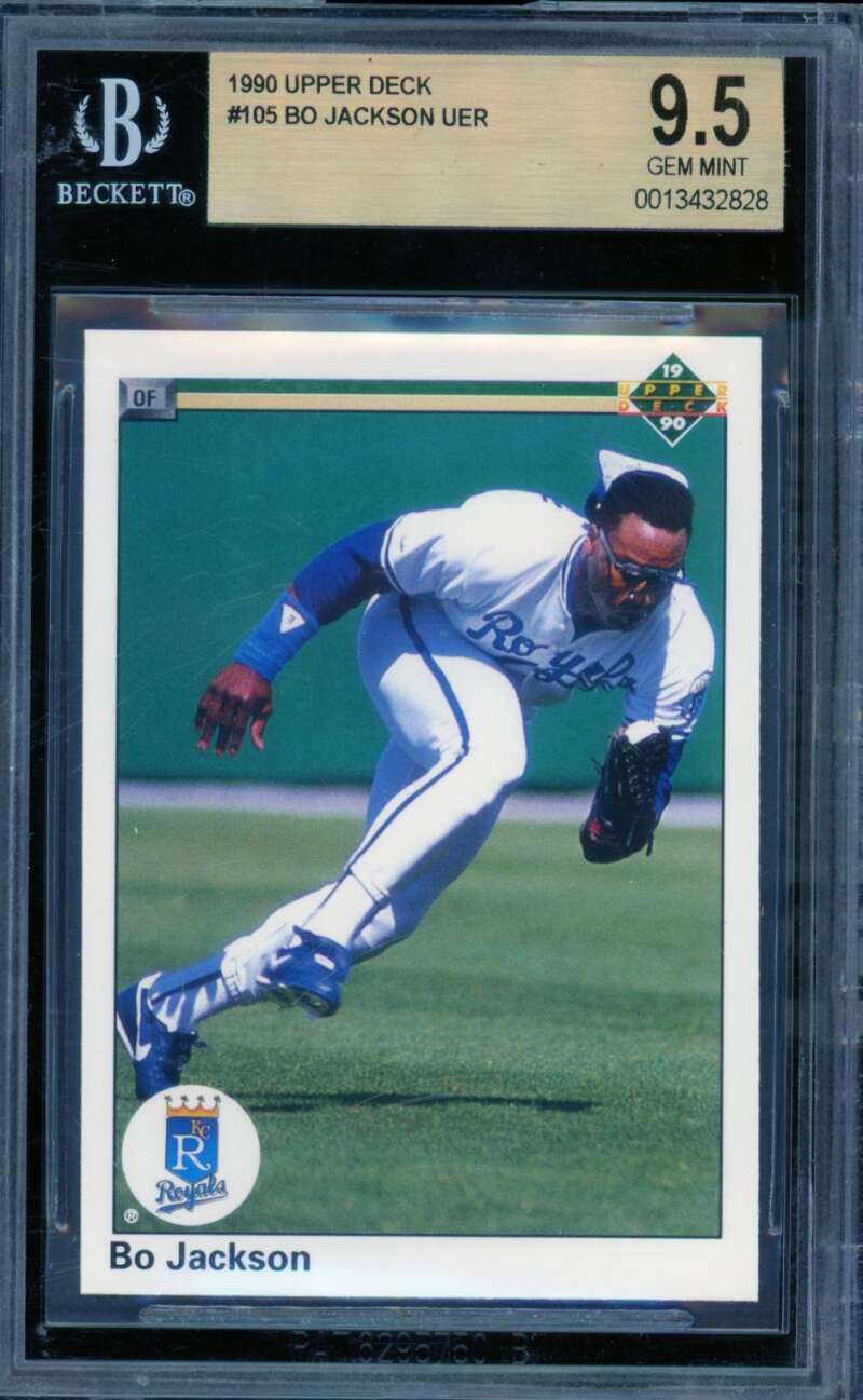 Bo Jackson Card 1990 Upper Deck #105 BGS 9.5 Image 1