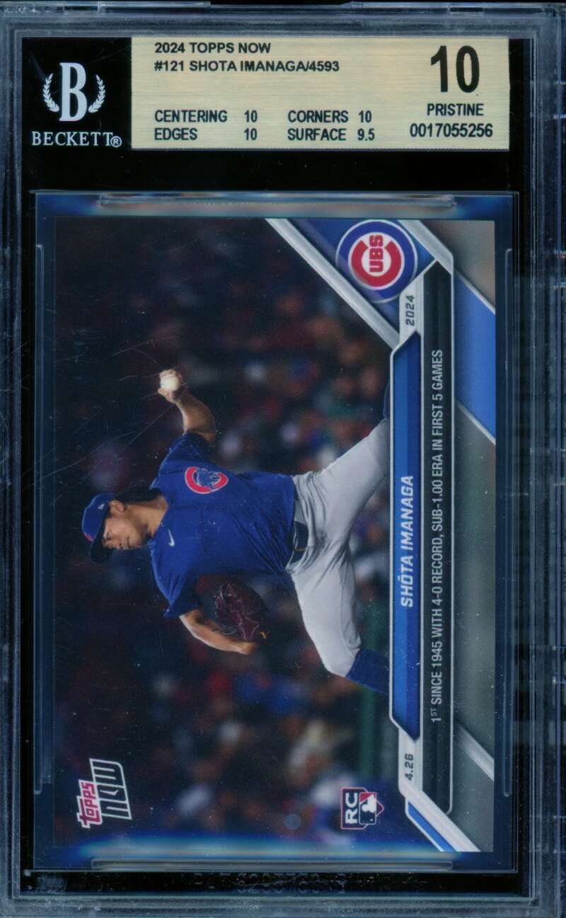 Shota Imanaga Rookie Card 2024 Topps Now #121 (PRISTINE) BGS 10 Image 1