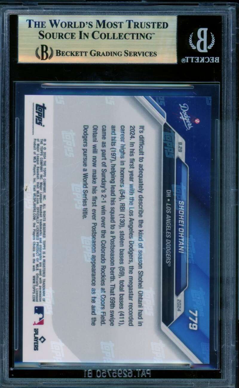Shohei Ohtani Card 2024 Topps Now #779 BGS 9.5 Image 2