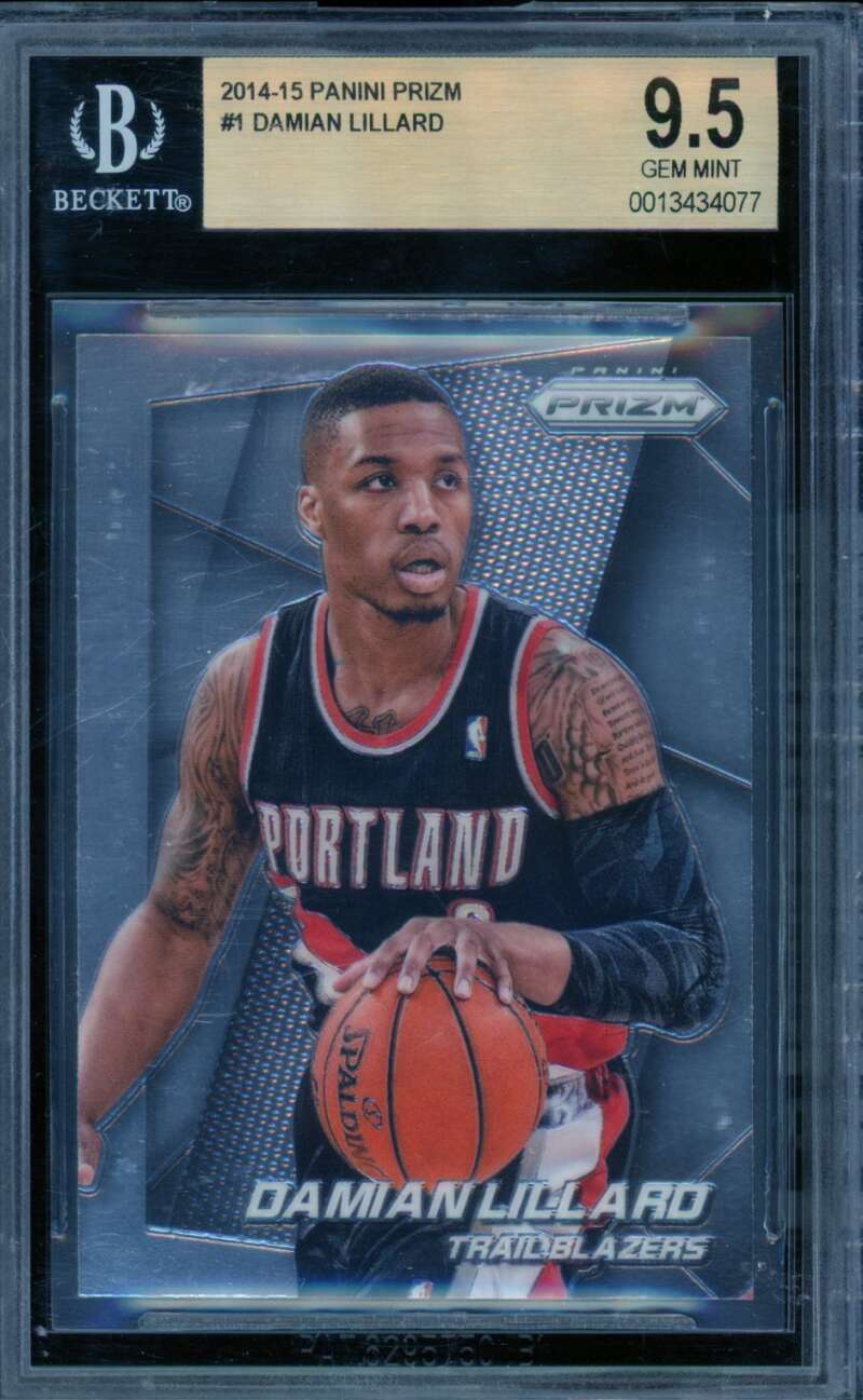 Damian Lillard Card 2014-15 Panini Prizm (pop 3) #1 BGS 9.5 Image 1