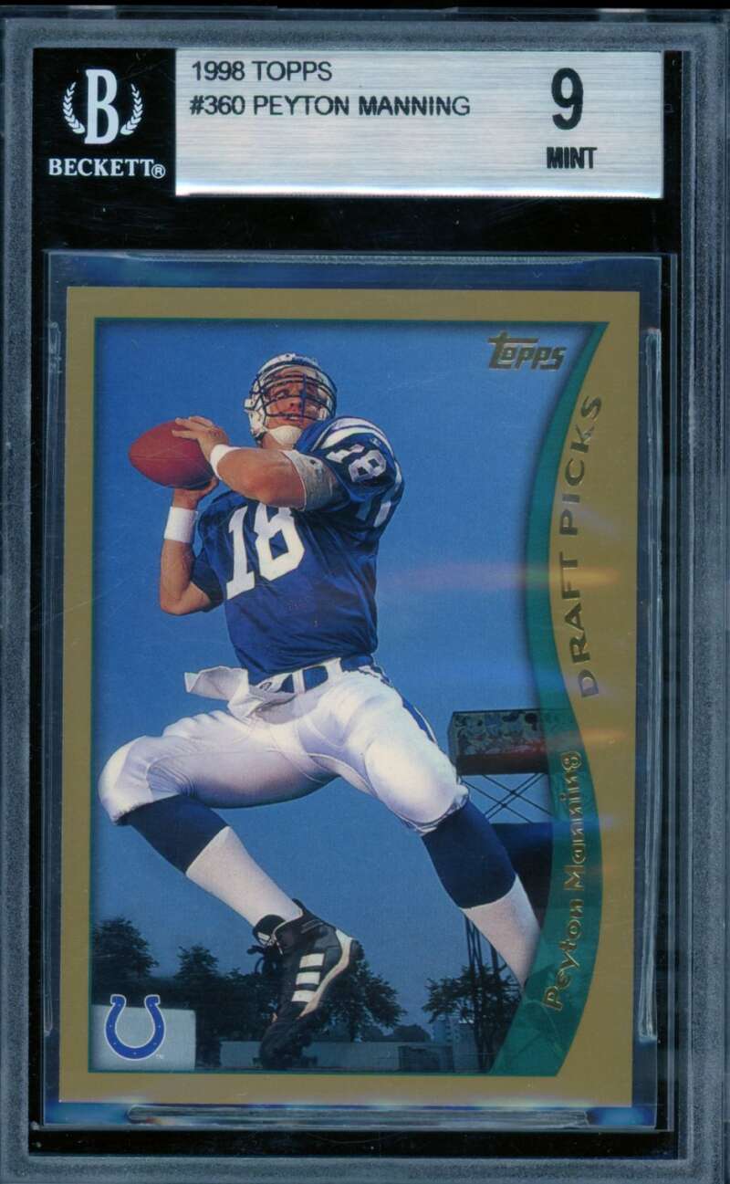 Peyton Manning Rookie Card 1998 Topps #360 BGS 9 Image 1