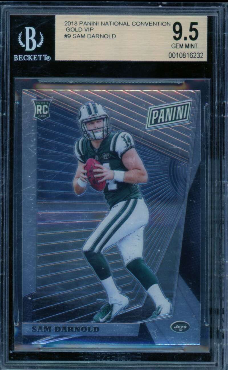 Sam Darnold Rookie Card 2018 Panini National Convention Gold Vip #9 BGS 9.5 Image 1