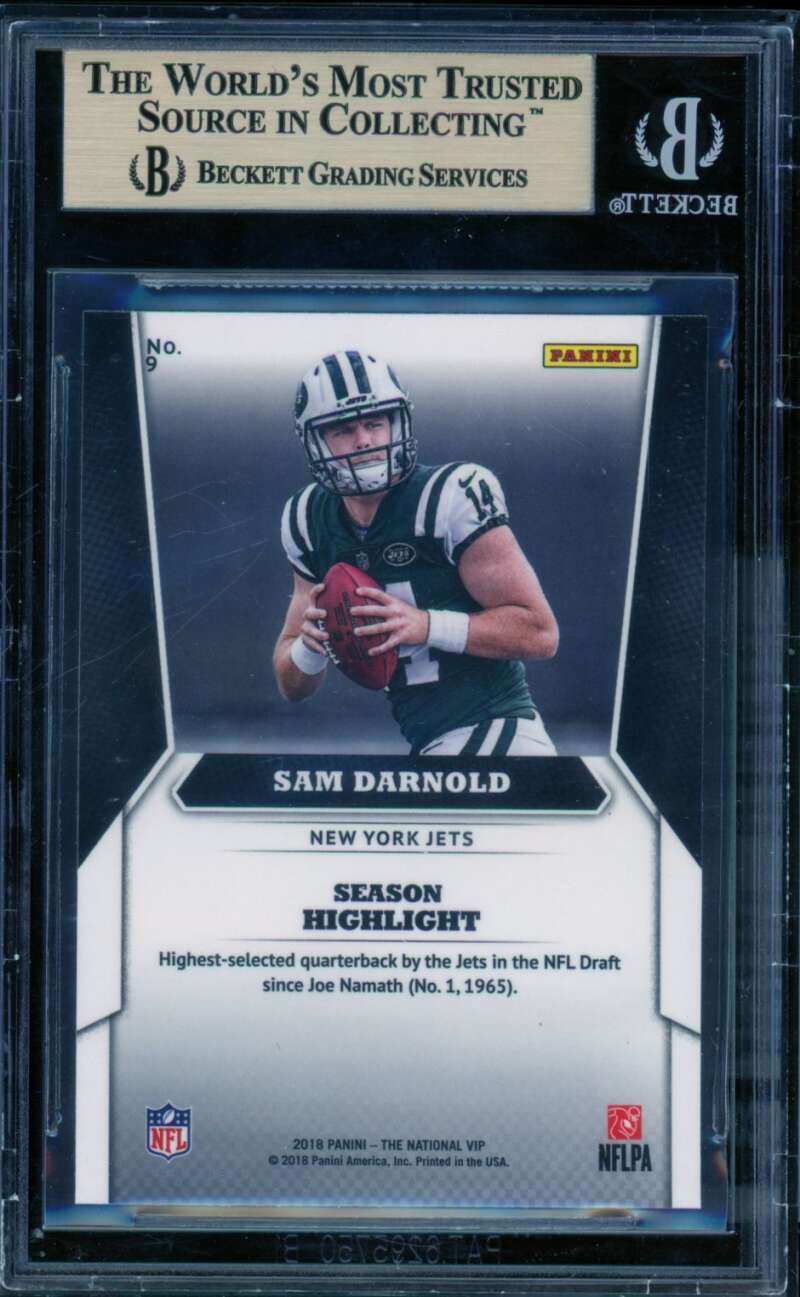 Sam Darnold Rookie Card 2018 Panini National Convention Gold Vip #9 BGS 9.5 Image 2
