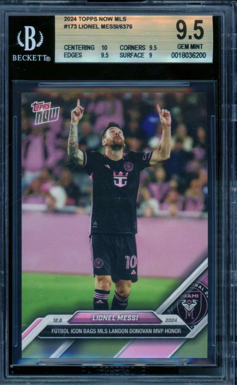 Lionel Messi Card 2024 Topps Now #173 BGS 9.5 Image 1