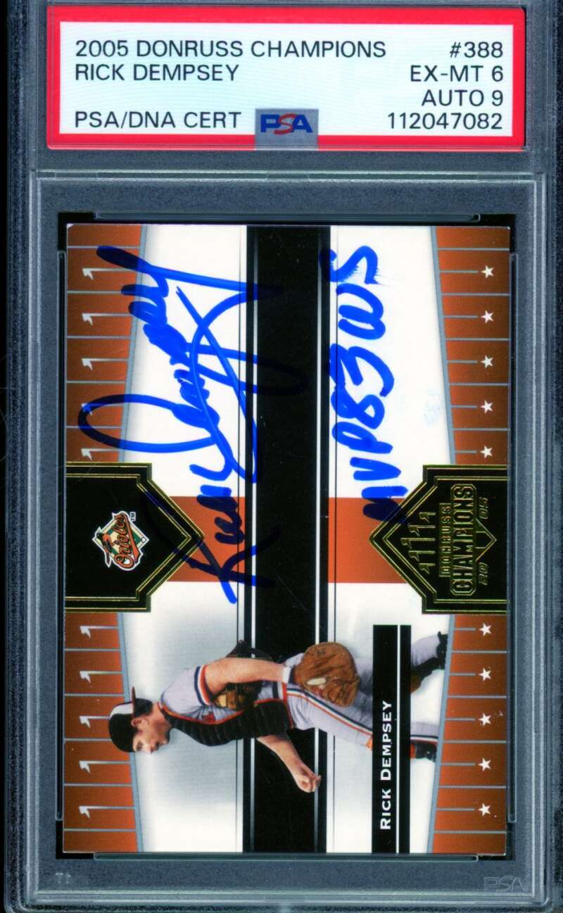 Rick Dempsey Card 2005 Donruss Champions Autograph #388 PSA 6 Image 1