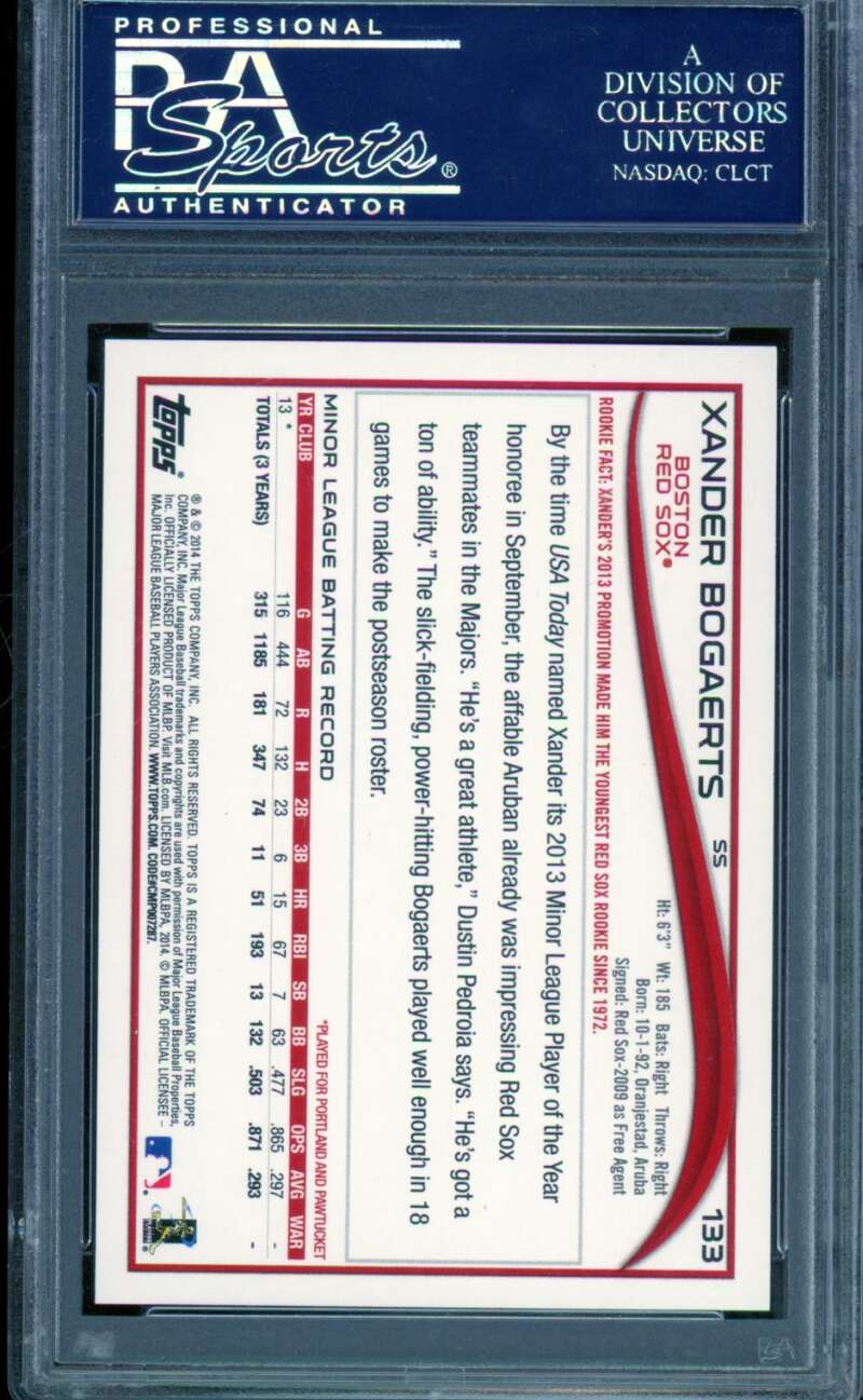 Xander Bogaerts Rookie Card 2014 Topps #133 PSA 10 Image 2