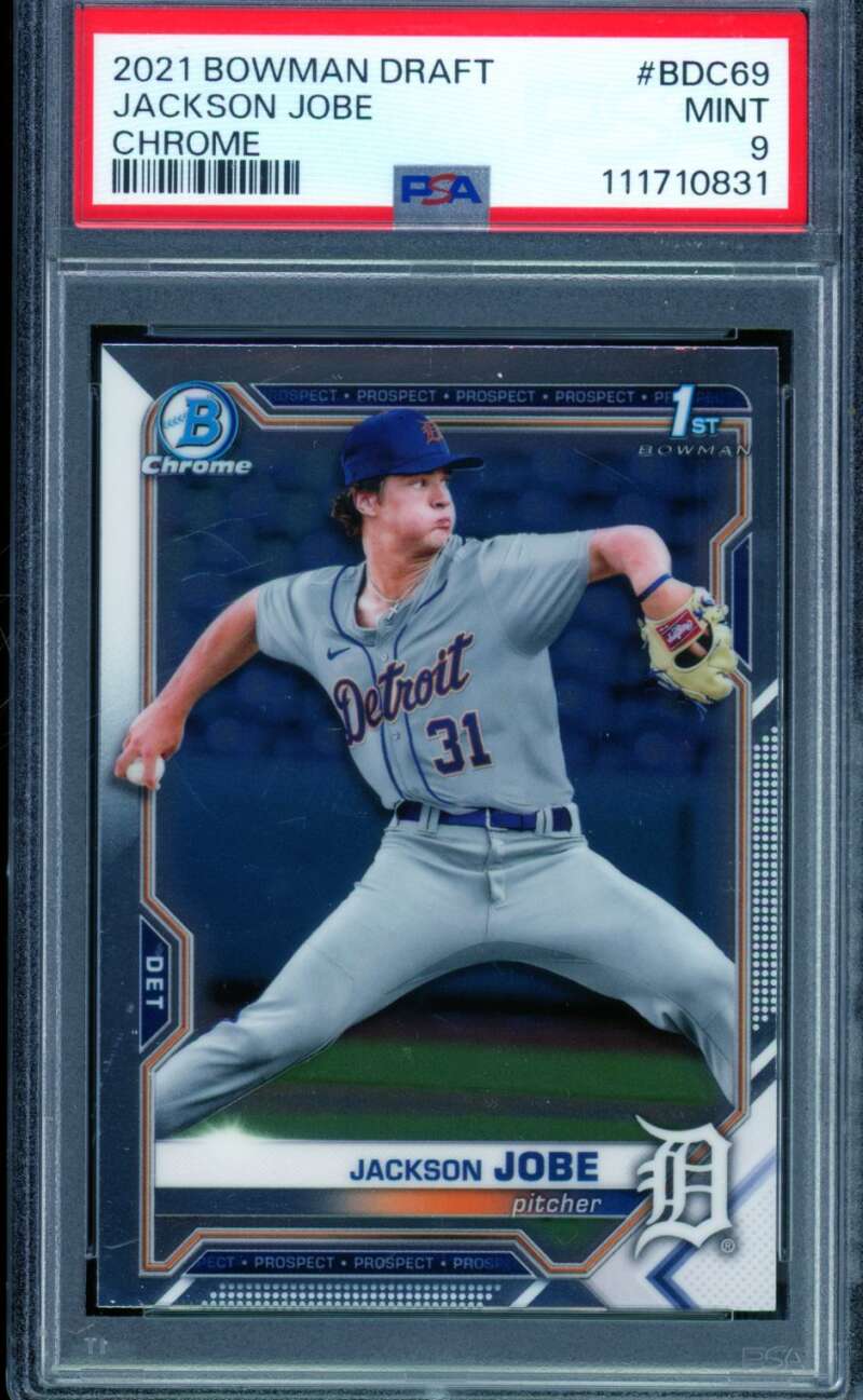 Jackson Jobe Rookie Card 2021 Bowman Draft Chrome #BDC69 PSA 9 Image 1