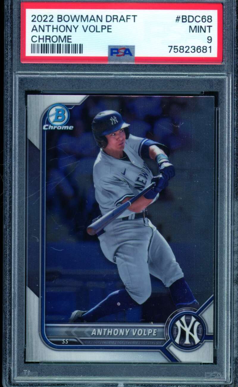 Anthony Volpe Rookie Card 2022 Bowman Draft Chrome #BDC68 PSA 9 Image 1