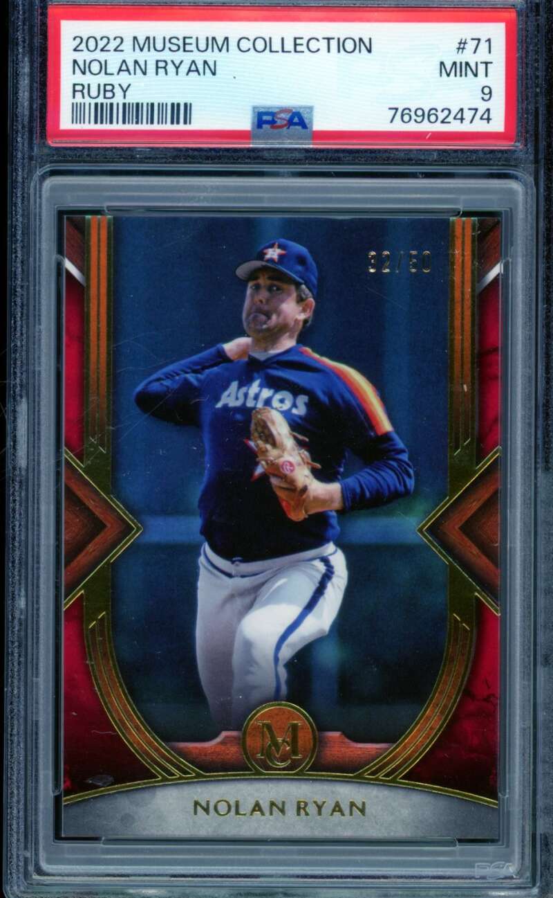 Nolan Ryan Card 2022 Museum Collection (pop 1) (32/50) #71 PSA 9 Image 1
