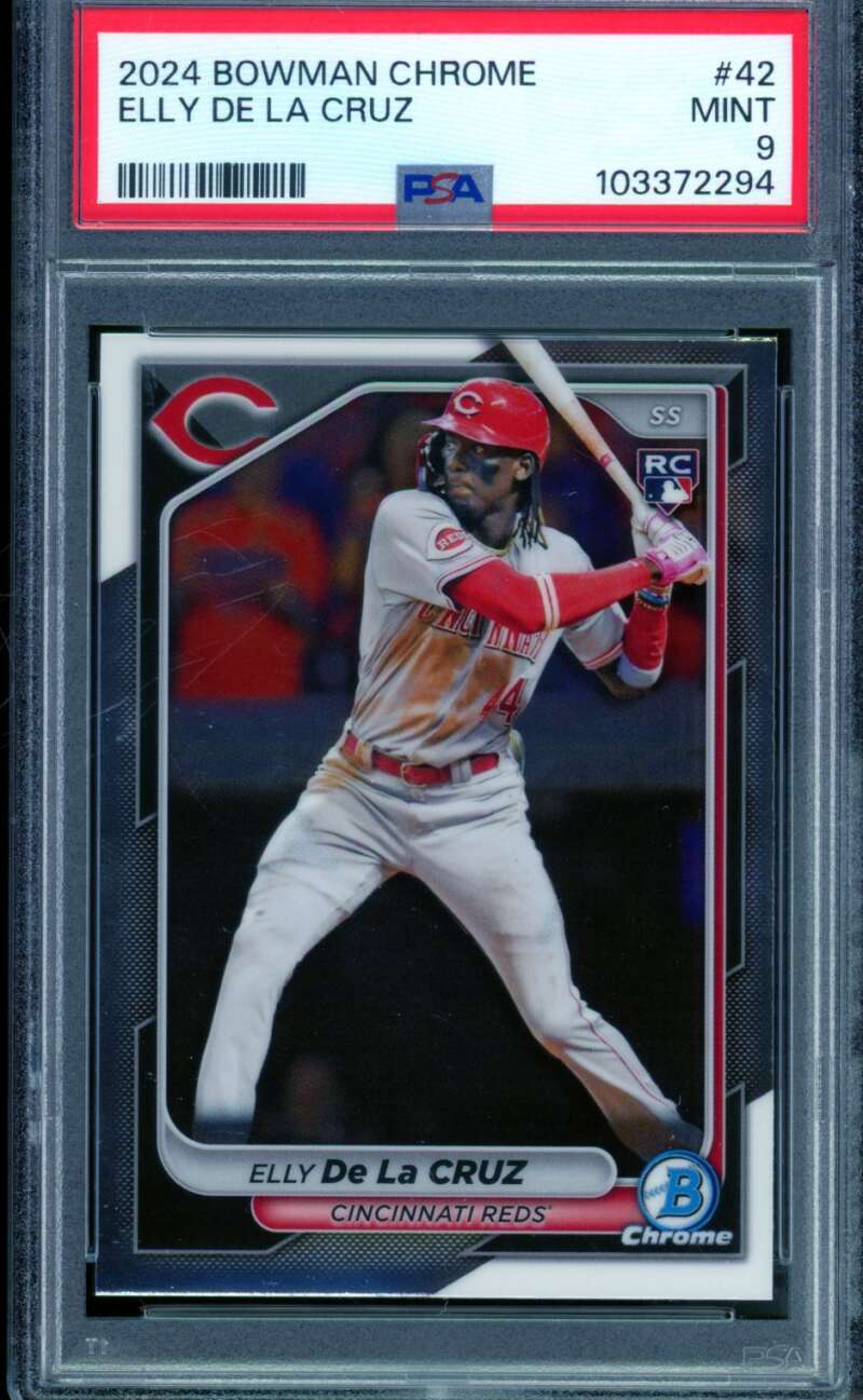 Elly De La Cruz Rookie Card 2024 Bowman Chrome #42 PSA 9 Image 1