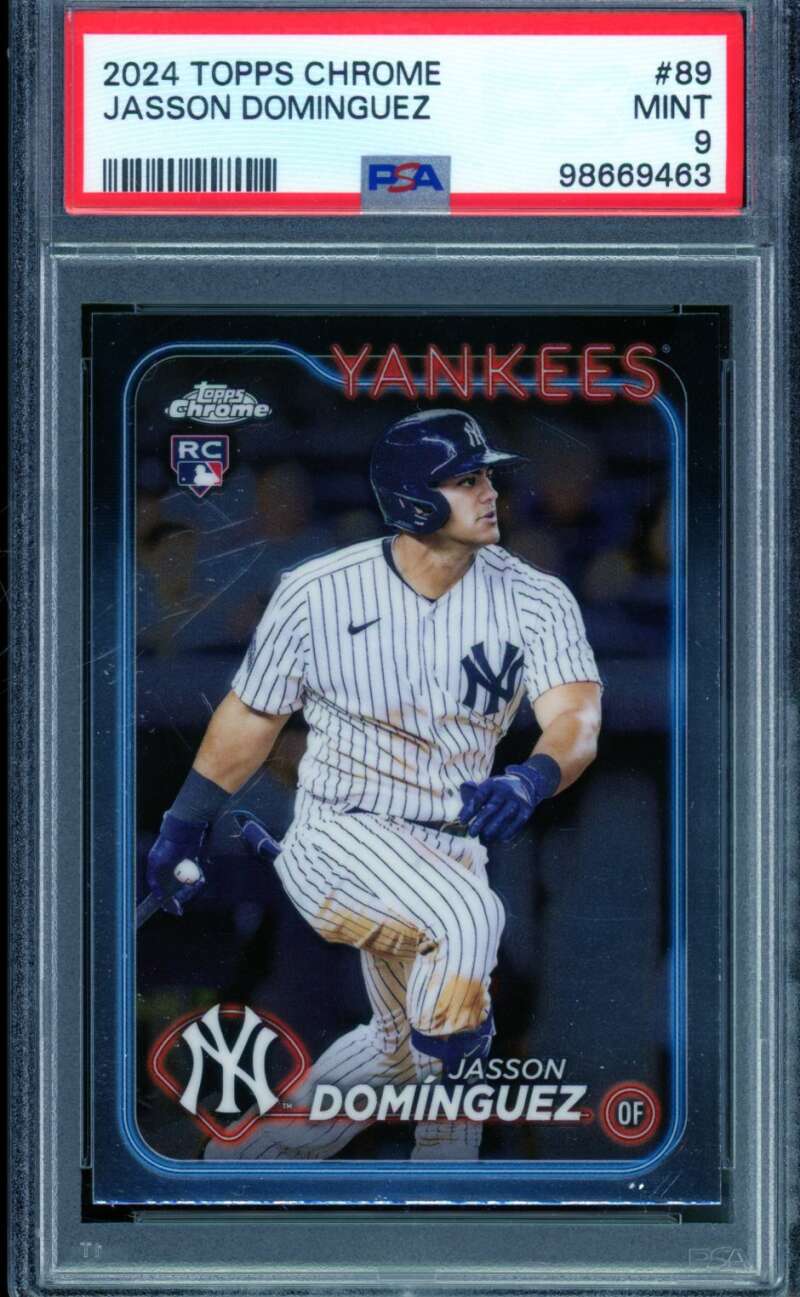 Jasson Dominguez Rookie Card 2024 Topps Chrome #89 PSA 9 Image 1