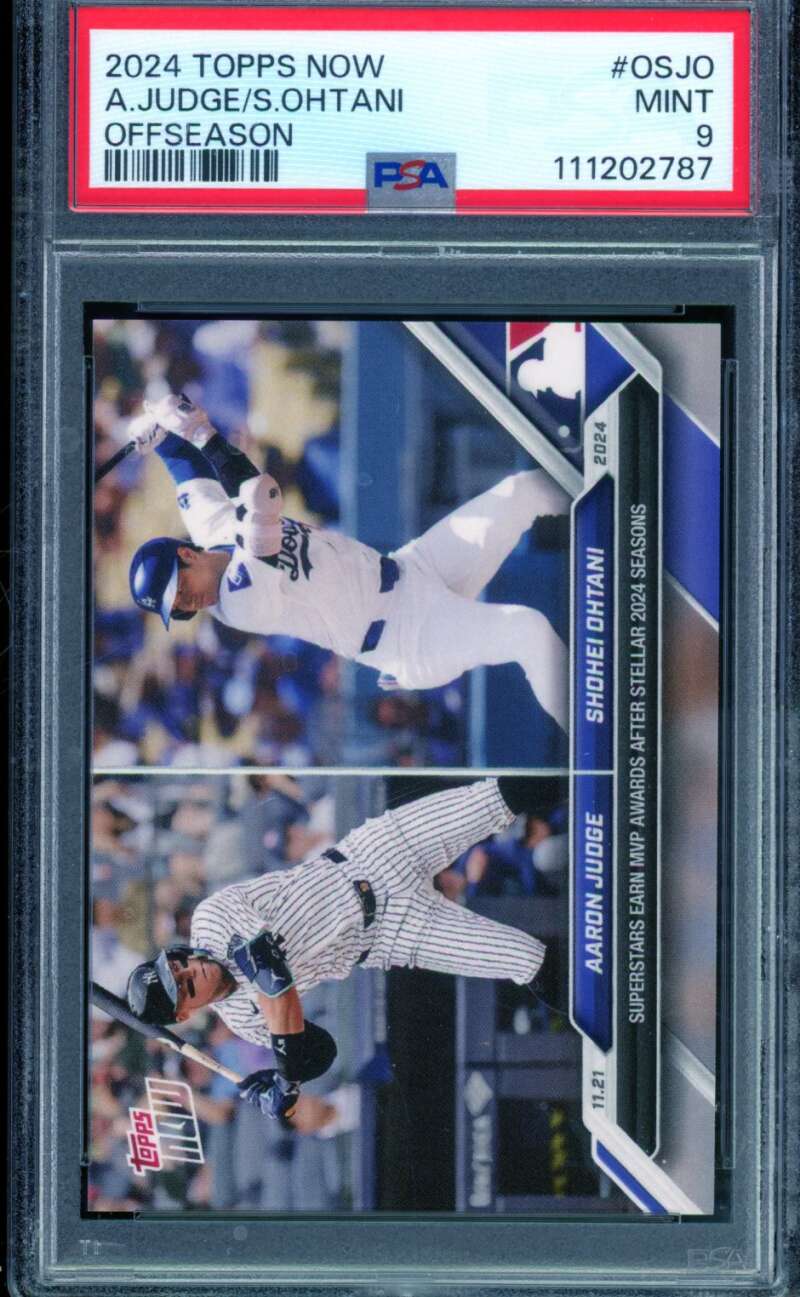 Aaron Judge/Shohei Ohtani Card 2024 Topps Now Offseason #Osjo PSA 9 Image 1