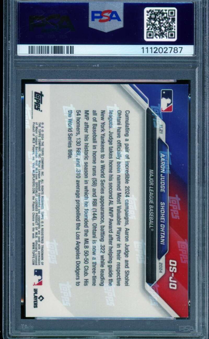 Aaron Judge/Shohei Ohtani Card 2024 Topps Now Offseason #Osjo PSA 9 Image 2